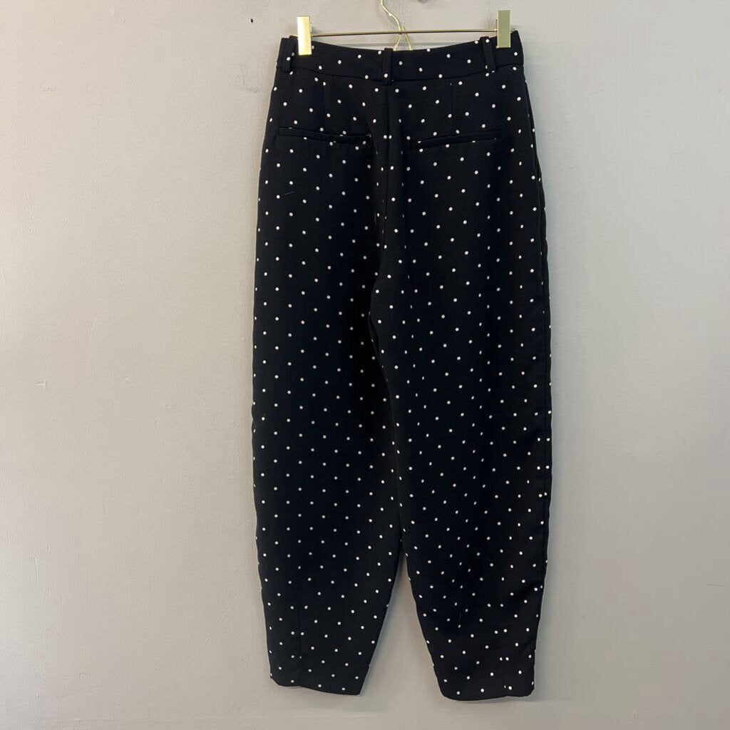 Zara Black/ White Polka Dot Trouser Pants Extra Small