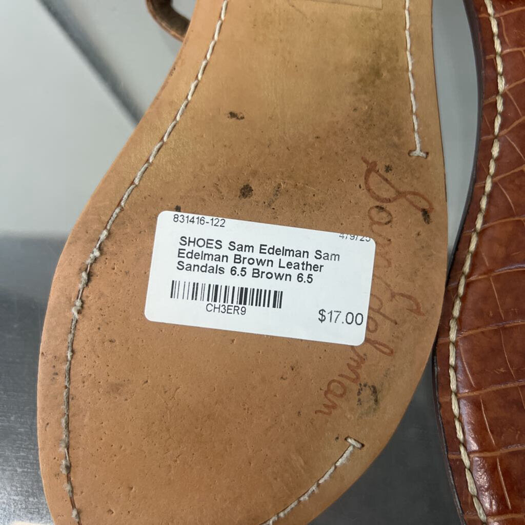 Sam Edelman Brown Leather Sandals 6.5