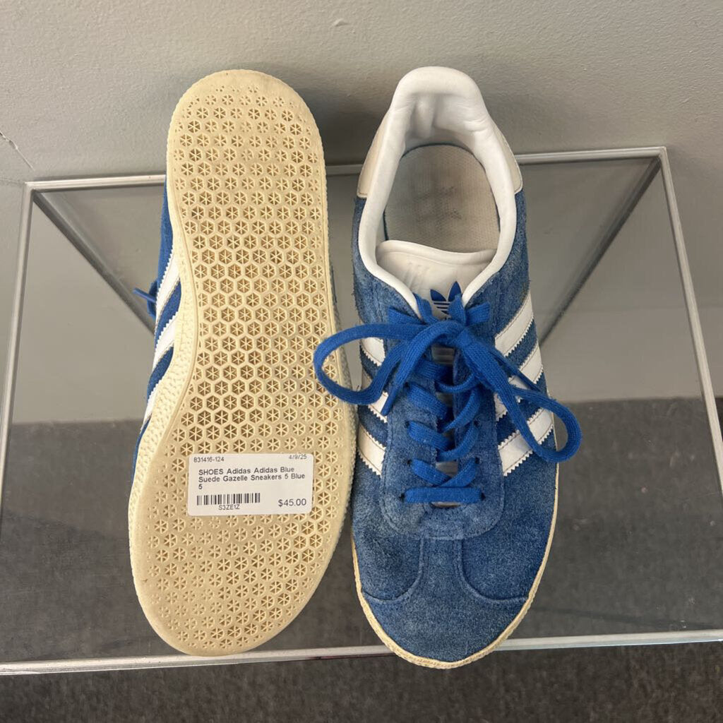 Adidas Blue Suede Gazelle Sneakers 5