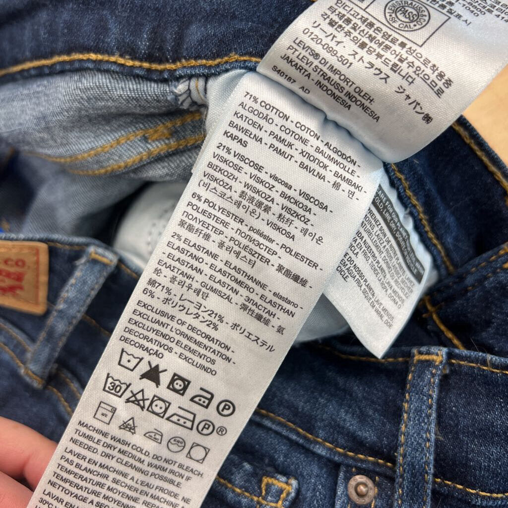 Levi Dark Wash 724 High Rise Straight Crop Jeans 26