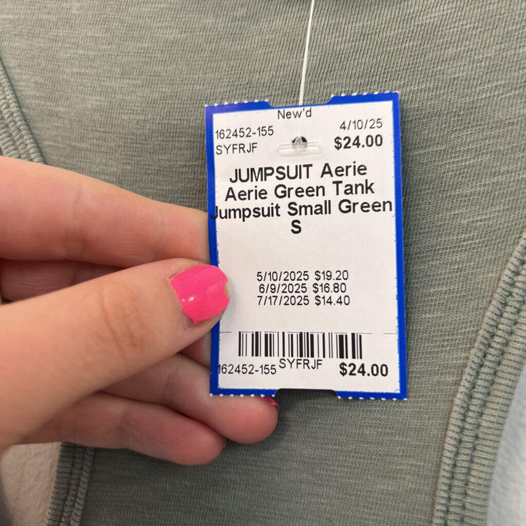Aerie Green Tank Jumpsuit Small