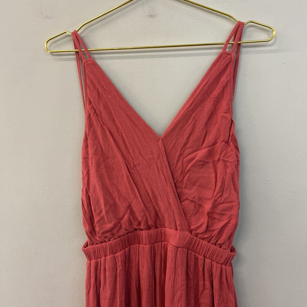 Lulus Mauve Pink Crinkle Maxi Dress Small