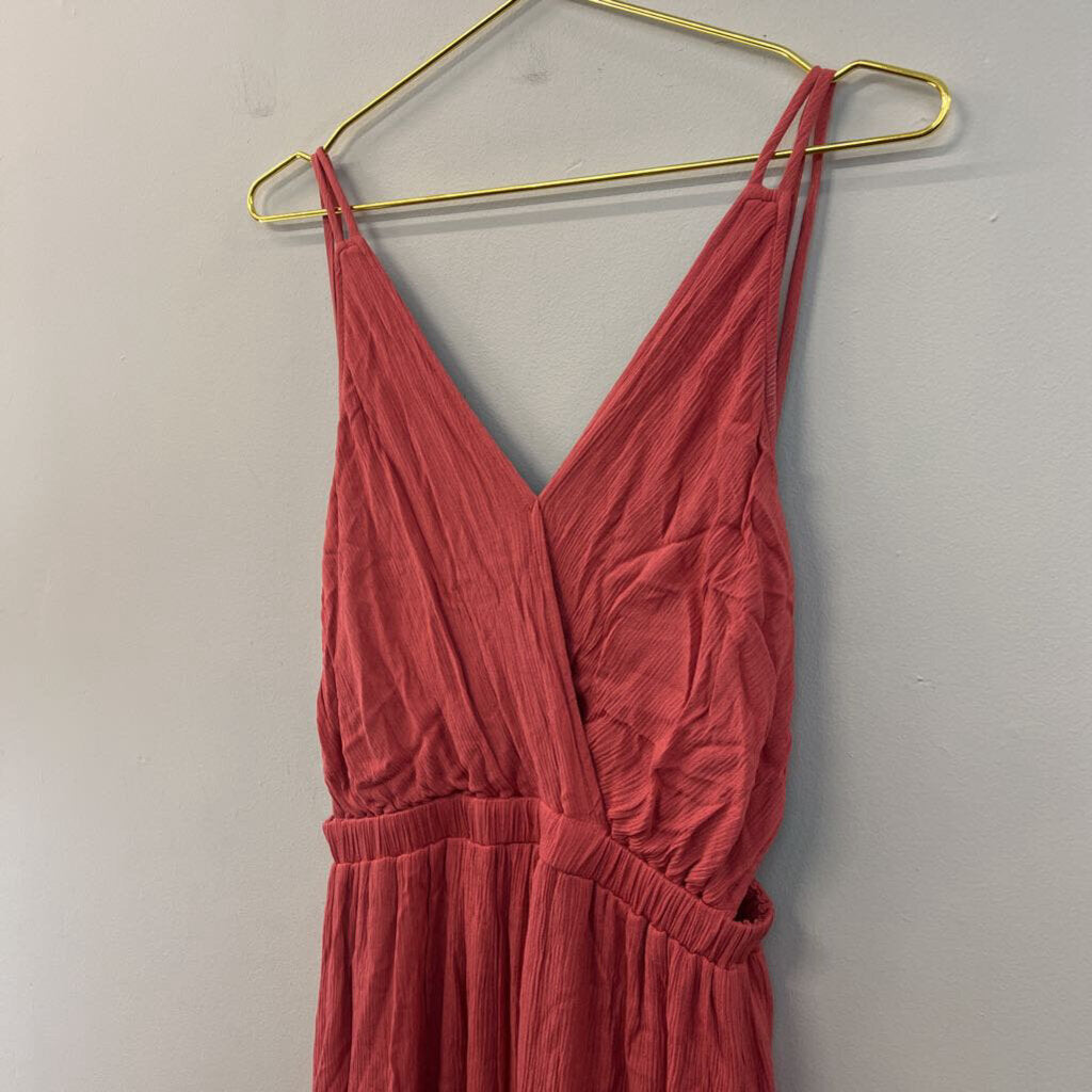 Lulus Mauve Pink Crinkle Maxi Dress Small