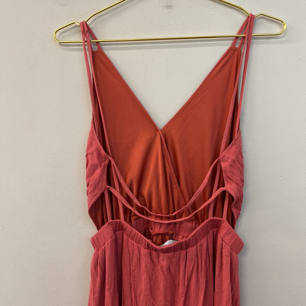 Lulus Mauve Pink Crinkle Maxi Dress Small