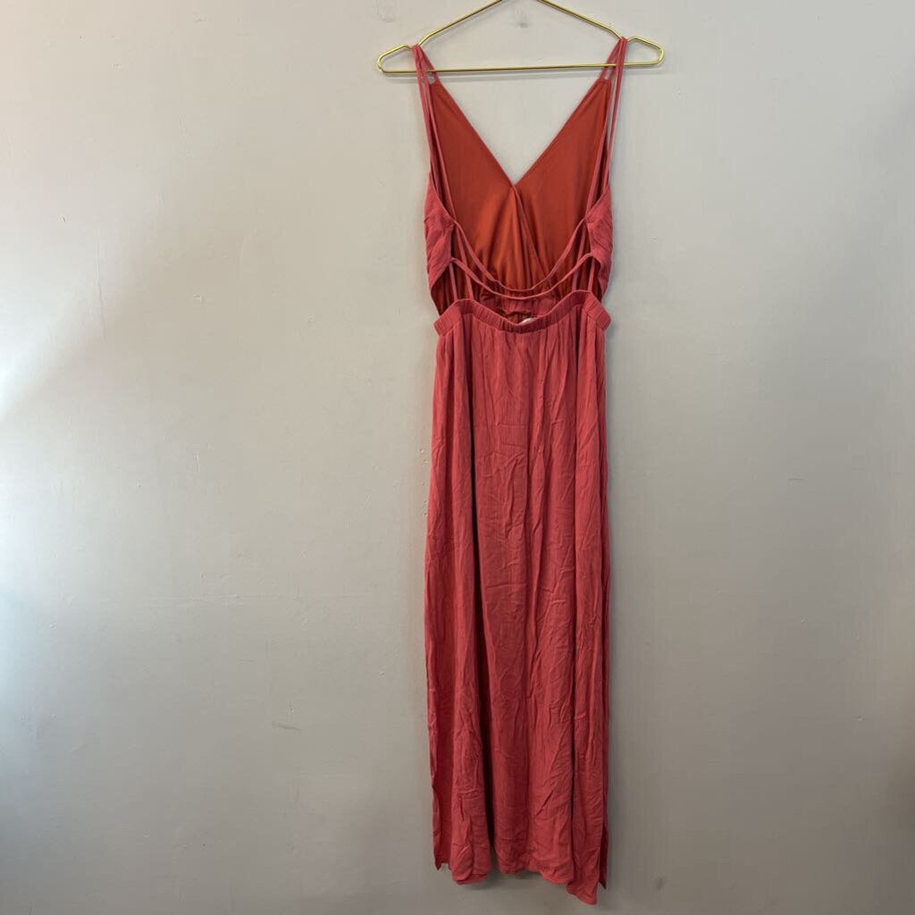 Lulus Mauve Pink Crinkle Maxi Dress Small