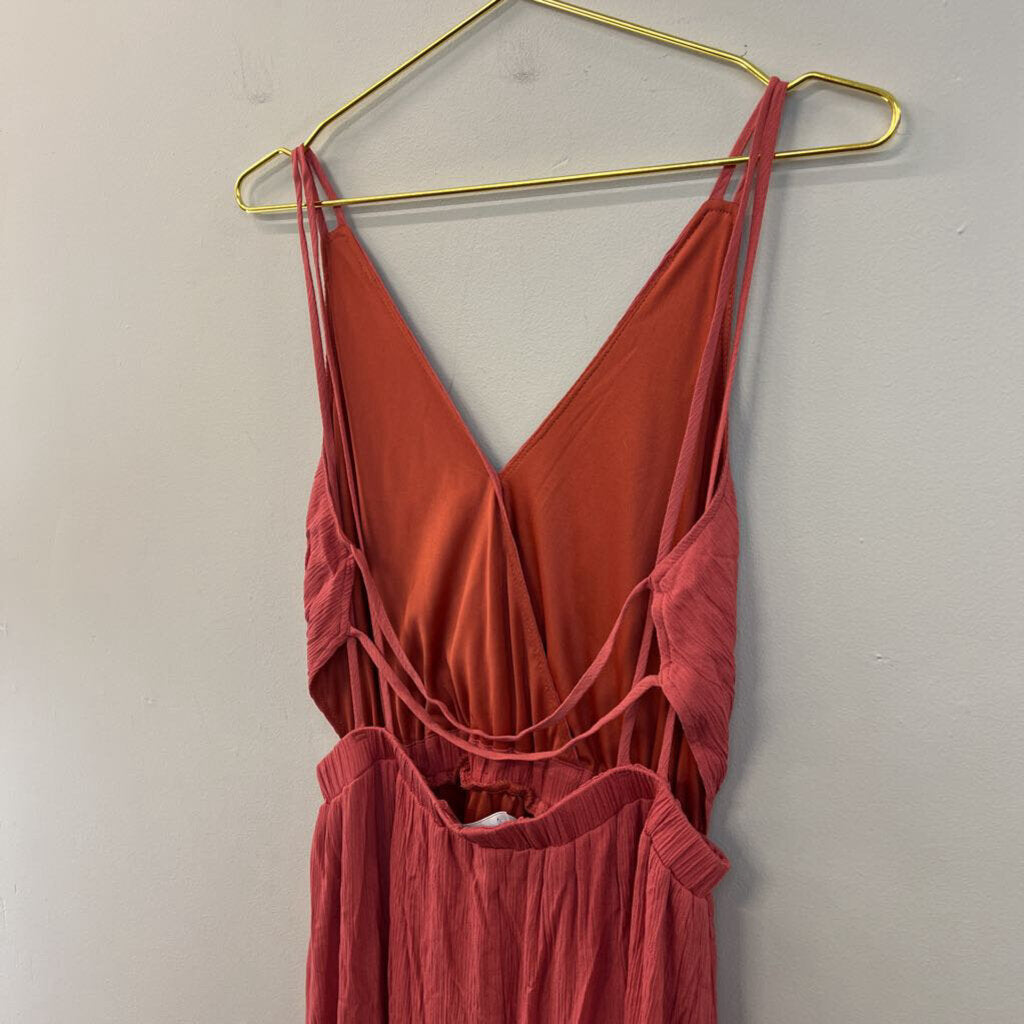 Lulus Mauve Pink Crinkle Maxi Dress Small