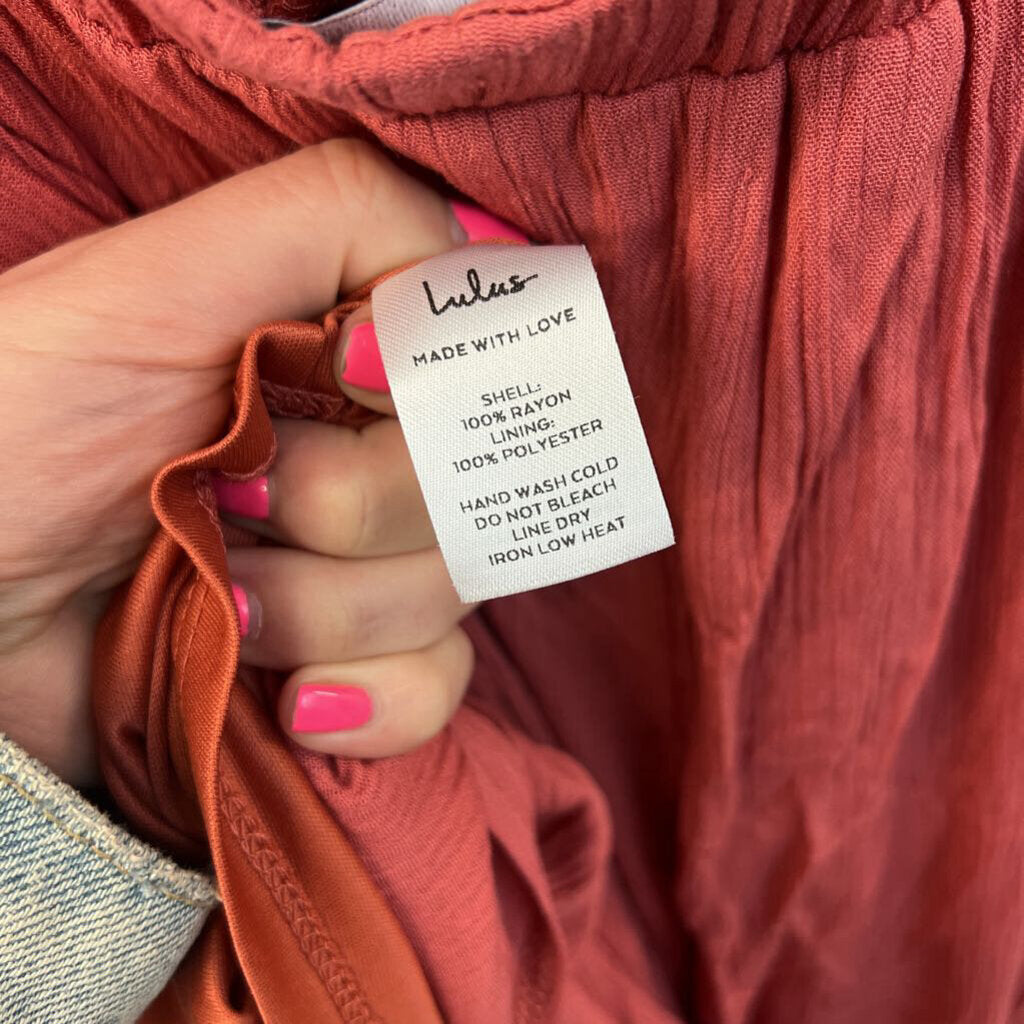 Lulus Mauve Pink Crinkle Maxi Dress Small