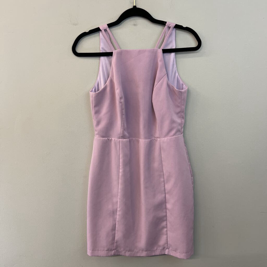 Lulus Purple High Neck Open Back Mini Dress Medium
