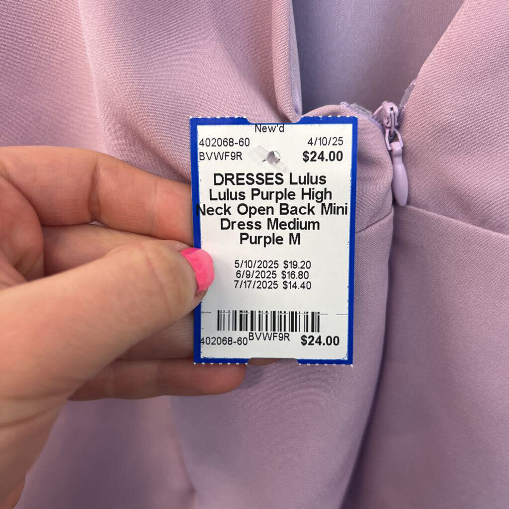 Lulus Purple High Neck Open Back Mini Dress Medium