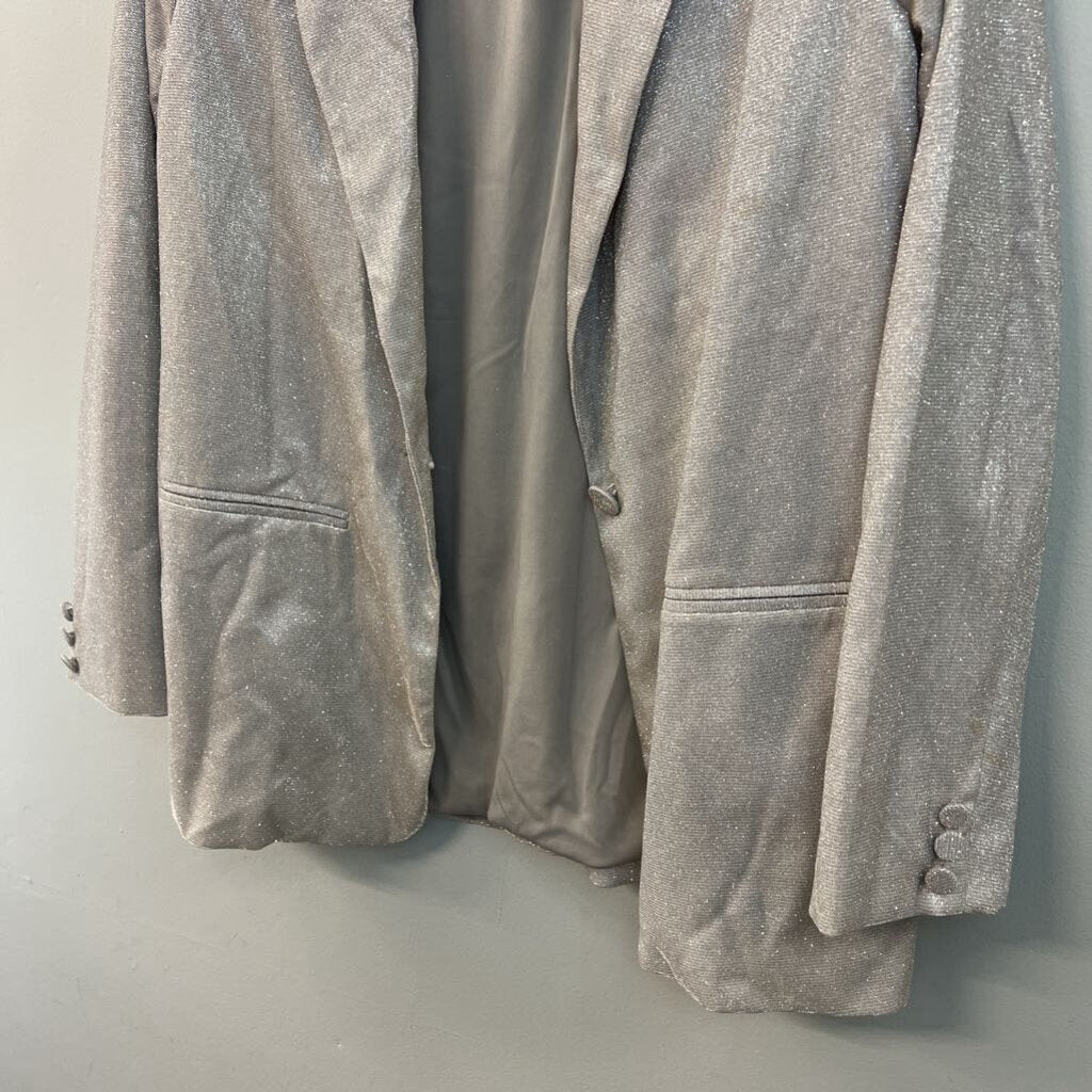 WAYF Grey/ Silver Glitter Sparkle Blazer Jacket Medium