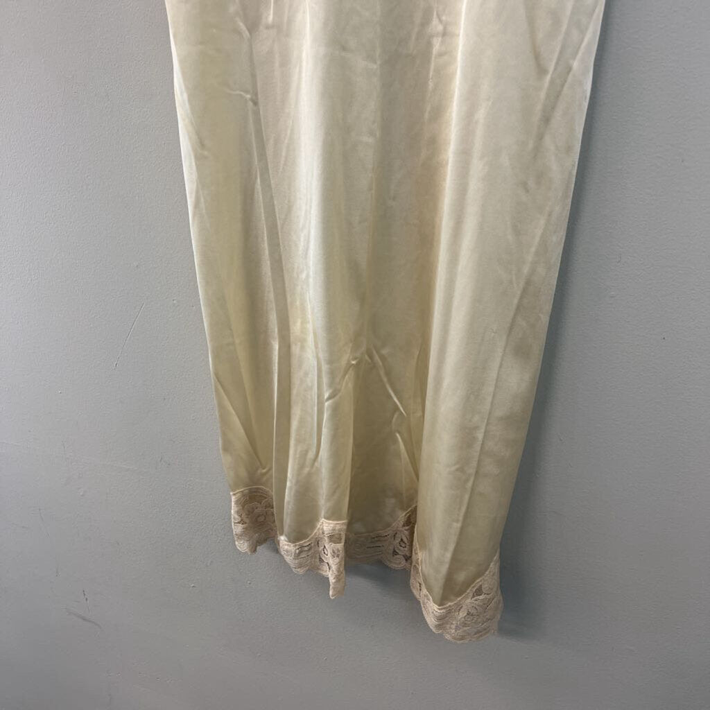 Vintage Vanity Fair Cream Silky Lace Slip Dress Small