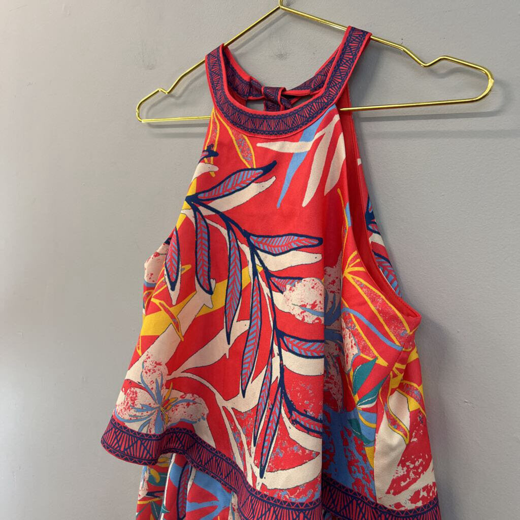 Flying Tomato Red/ Multi Print Romper Small