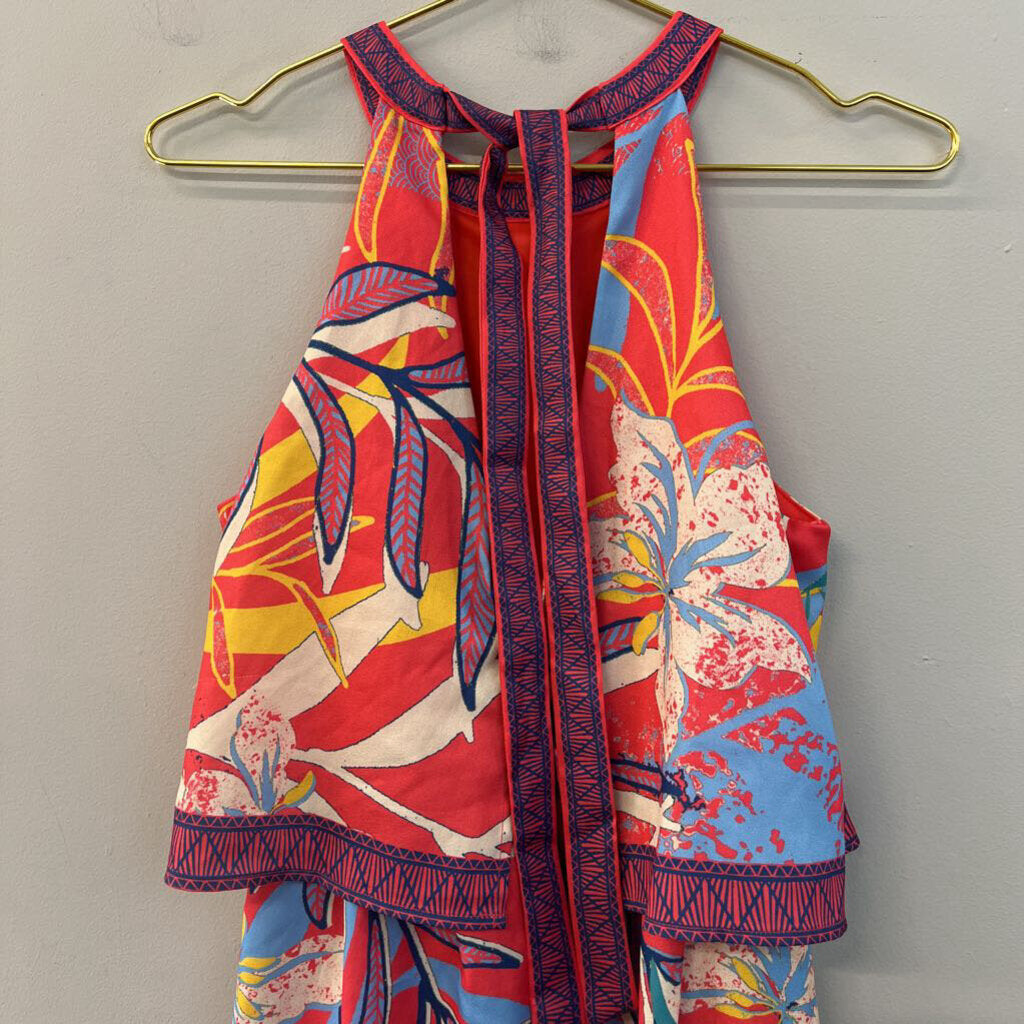 Flying Tomato Red/ Multi Print Romper Small
