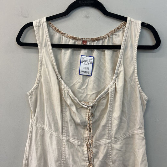Pilcro Cream Button Front Tank Tunic Top Small
