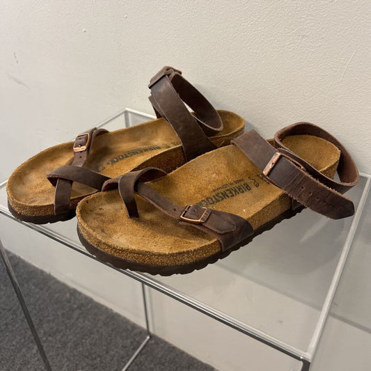 Birkenstock Brown Leather Strappy Yara Sandals 41
