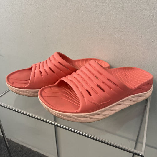 Hoka Pink Recovery Rubber Slides 11