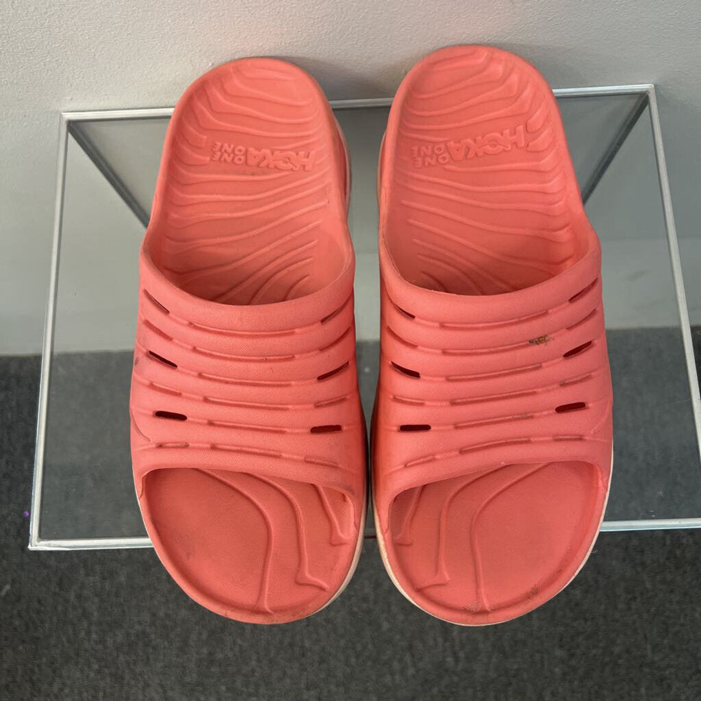 Hoka Pink Recovery Rubber Slides 11