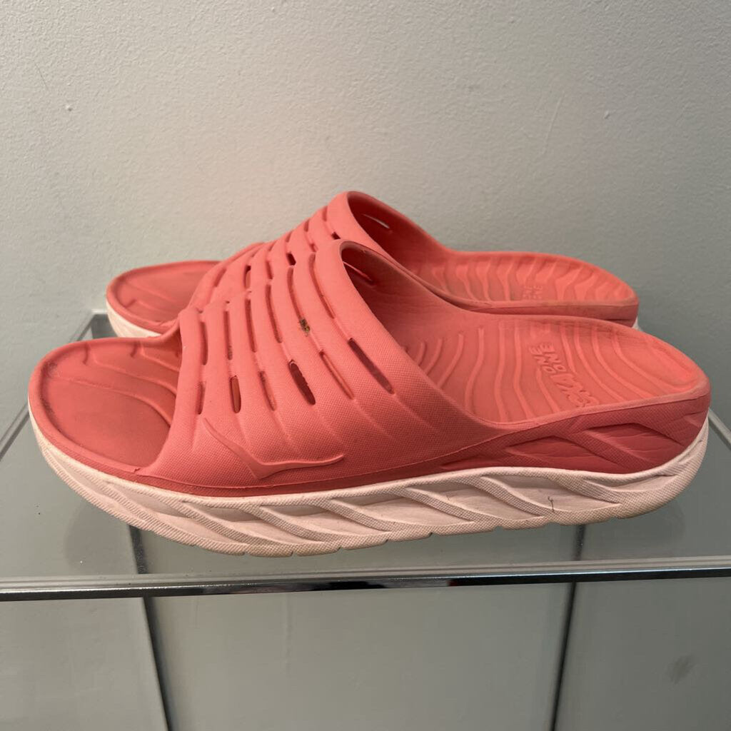 Hoka Pink Recovery Rubber Slides 11