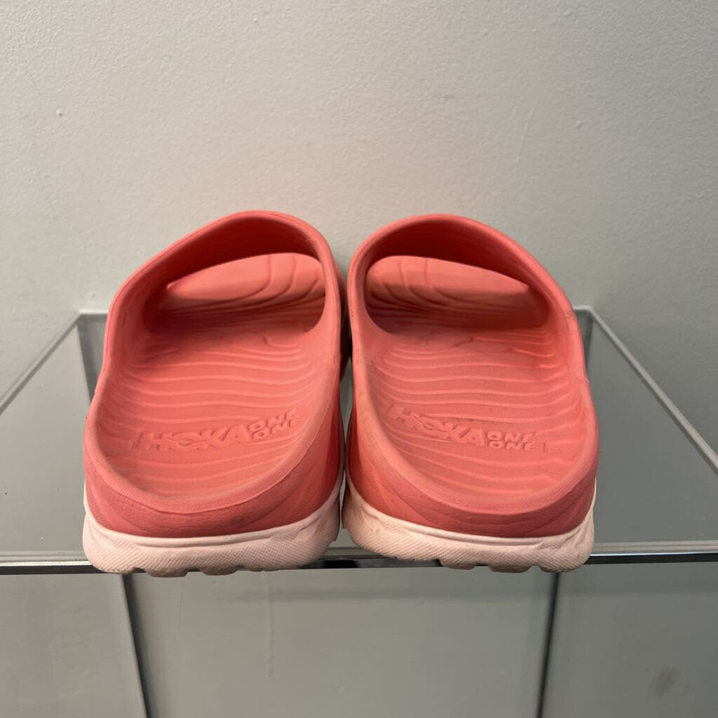 Hoka Pink Recovery Rubber Slides 11