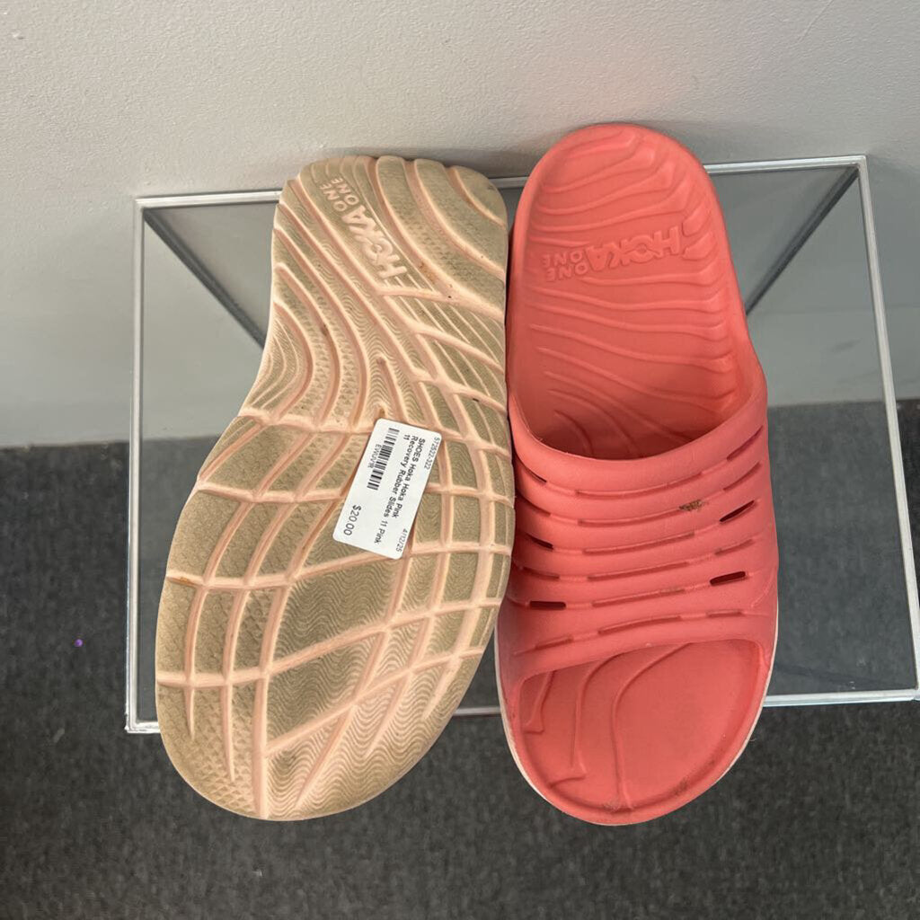 Hoka Pink Recovery Rubber Slides 11