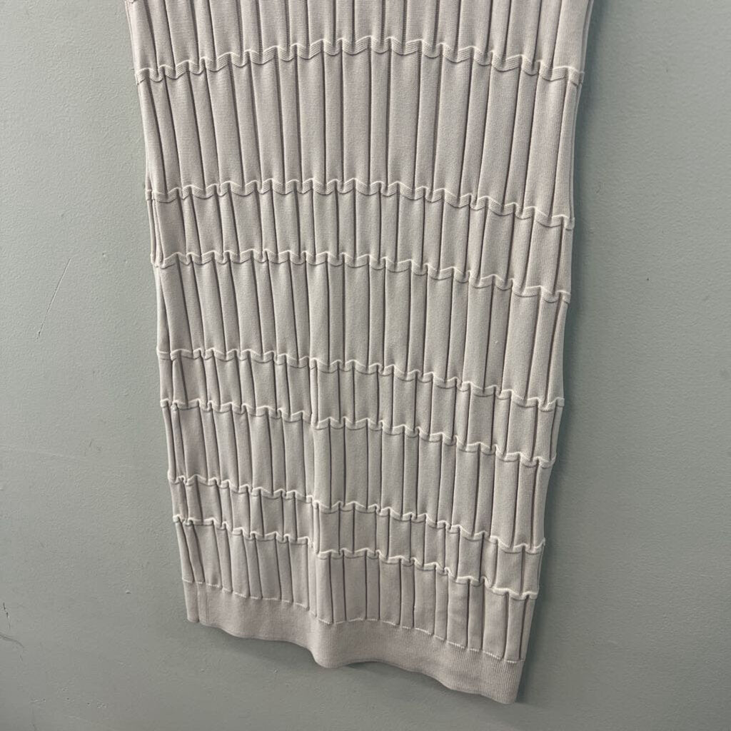 Current Air Grey Ribbed Striped Sleeveless Midi Dress Medium