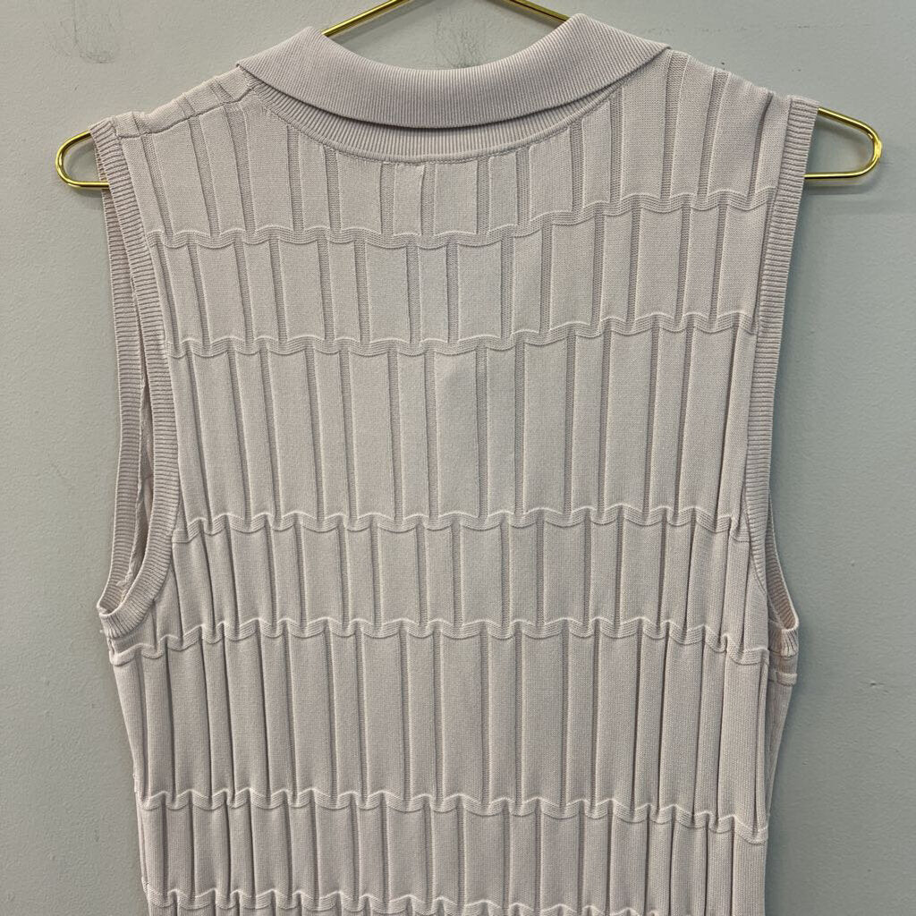 Current Air Grey Ribbed Striped Sleeveless Midi Dress Medium