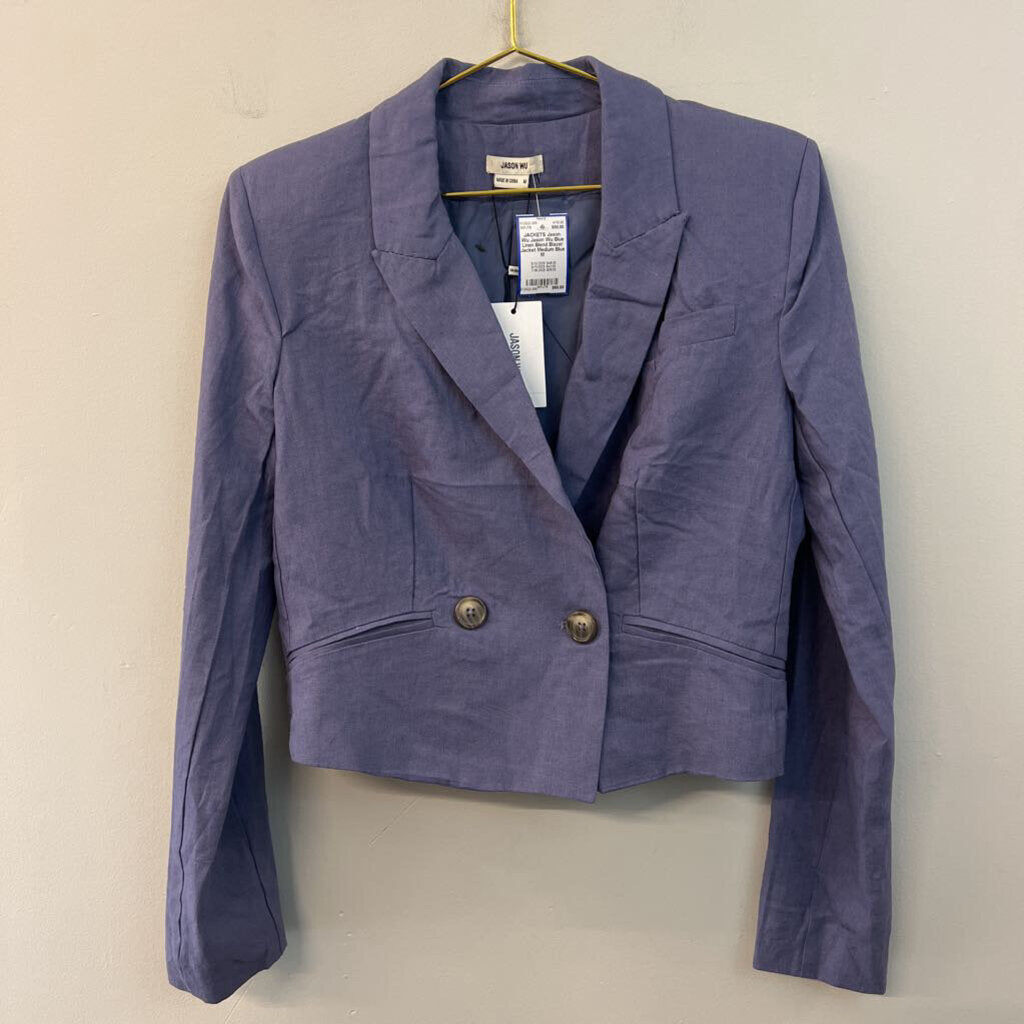 Jason Wu Blue Linen Blend Blazer Jacket Medium
