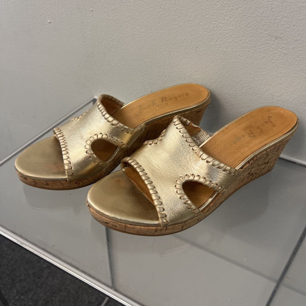 Jack Rogers Gold Sloane Mid Wedges 7