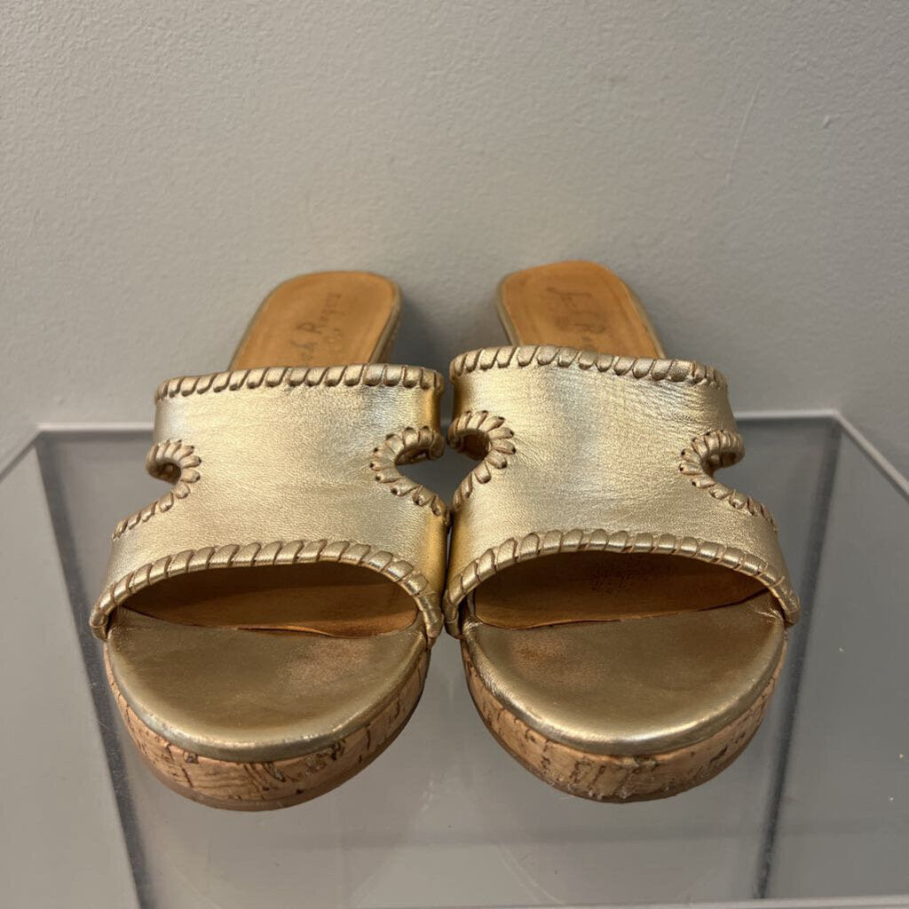 Jack Rogers Gold Sloane Mid Wedges 7