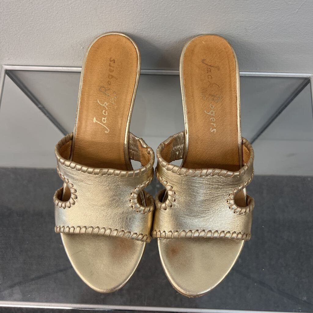 Jack Rogers Gold Sloane Mid Wedges 7