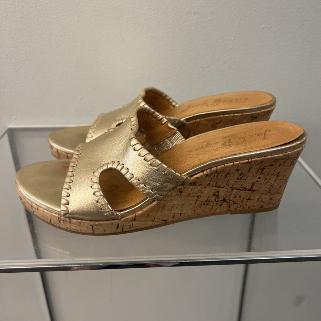 Jack Rogers Gold Sloane Mid Wedges 7