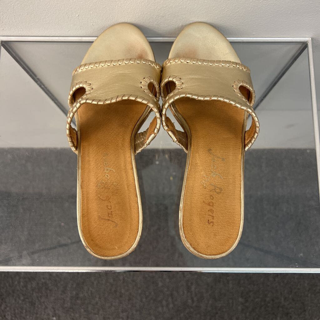 Jack Rogers Gold Sloane Mid Wedges 7