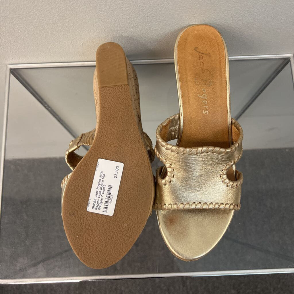 Jack Rogers Gold Sloane Mid Wedges 7