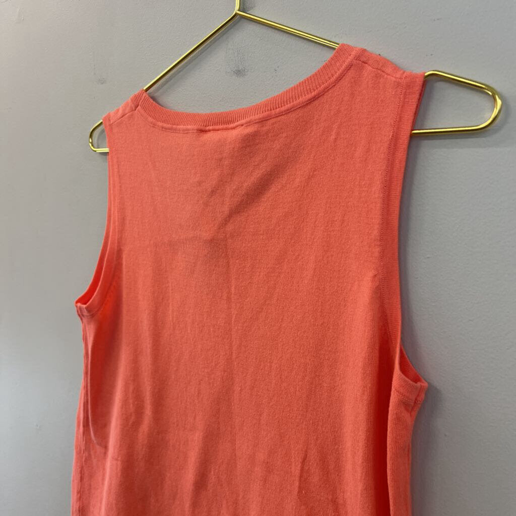 Sail to Sable Coral Fringe Hem Tank Top Small