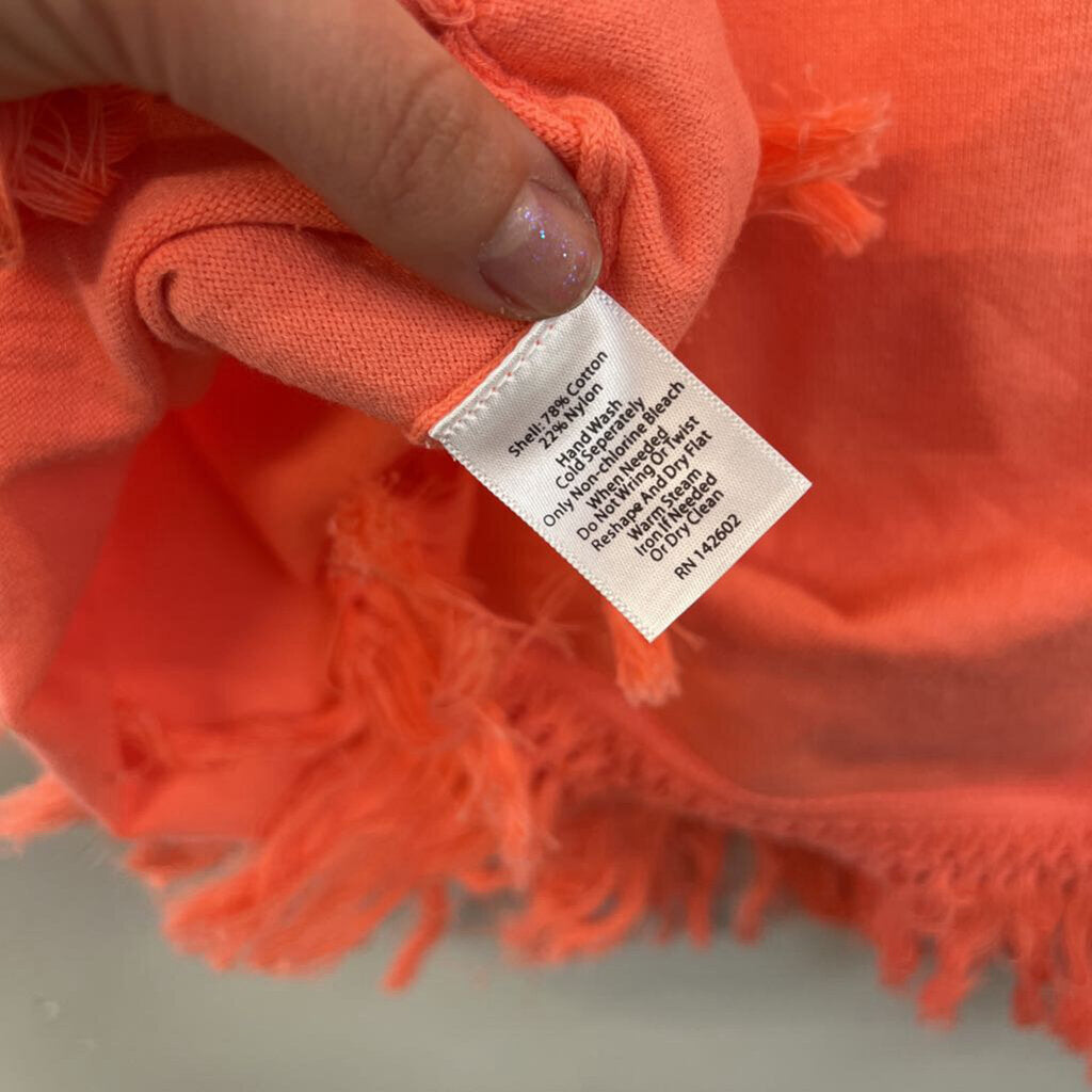 Sail to Sable Coral Fringe Hem Tank Top Small