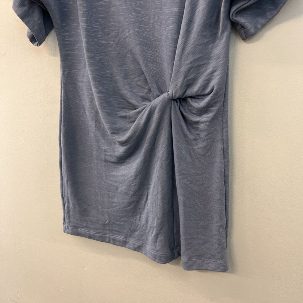Daily Practice Anthropologie Blue Short Sleeve Knot Front Dress Small
