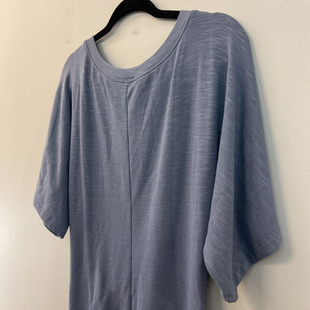 Daily Practice Anthropologie Blue Short Sleeve Knot Front Dress Small