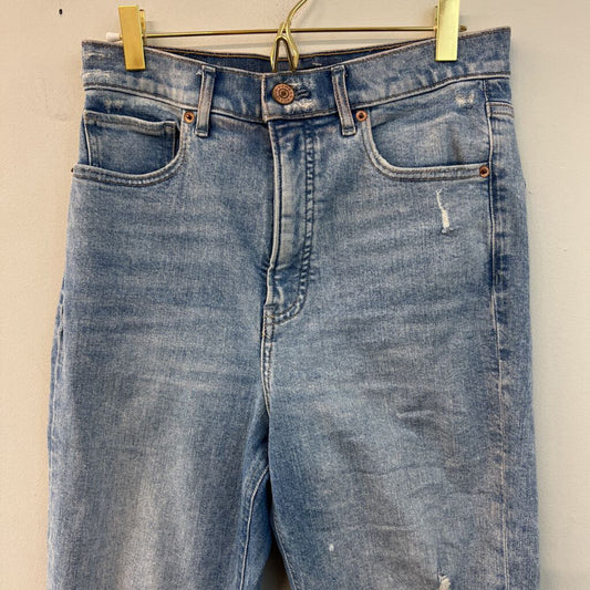 Express Light Wash High Waisted Distressed Jeans 6