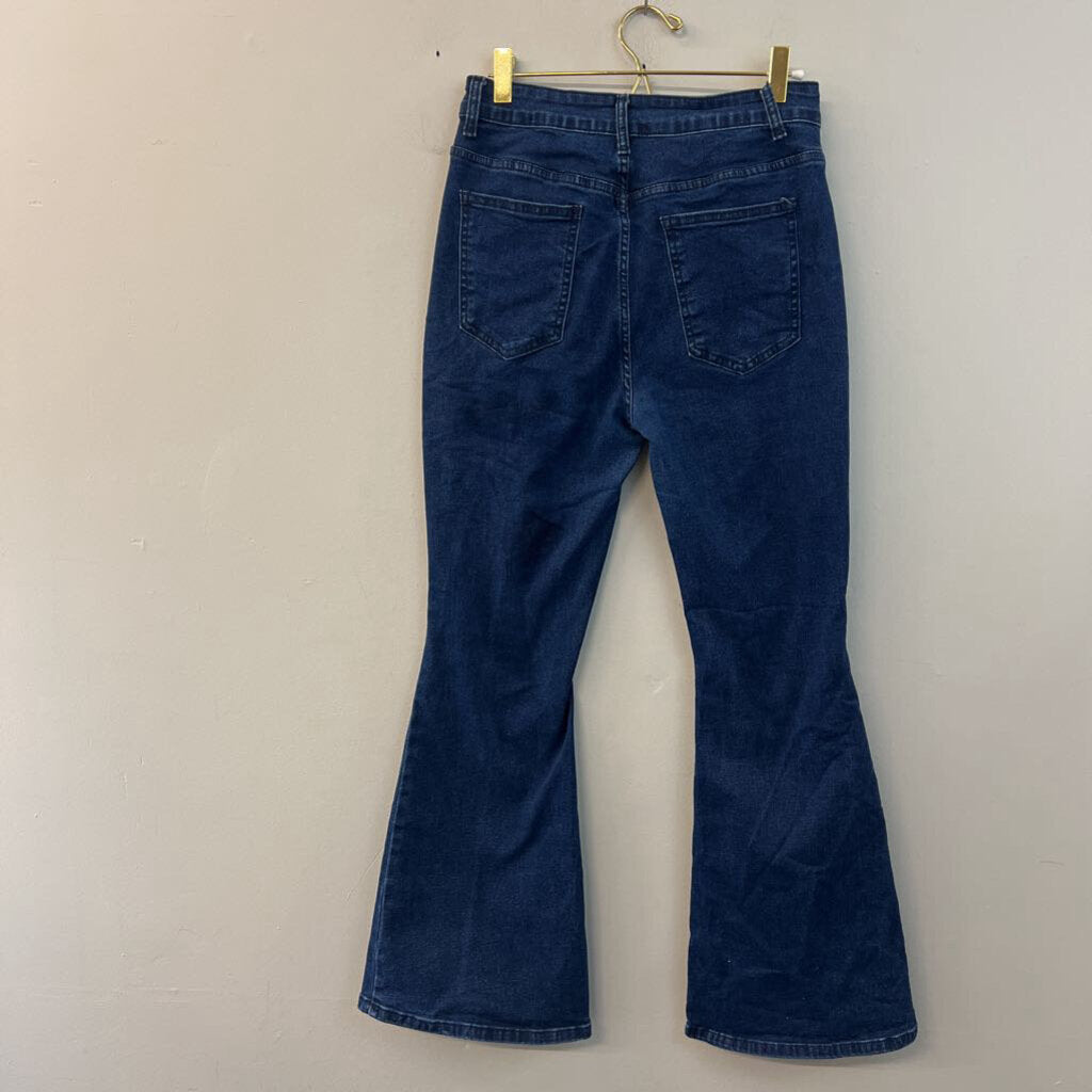 Dark Wash High Rise Flare Jeans Medium