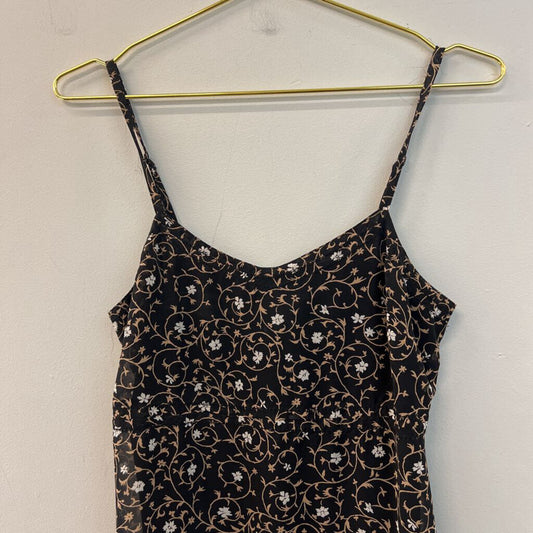 Vintage Express Black/ Beige Print Dress 3/4