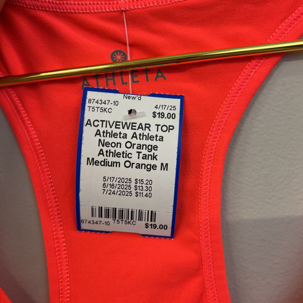 Athleta Neon Orange Athletic Tank Medium