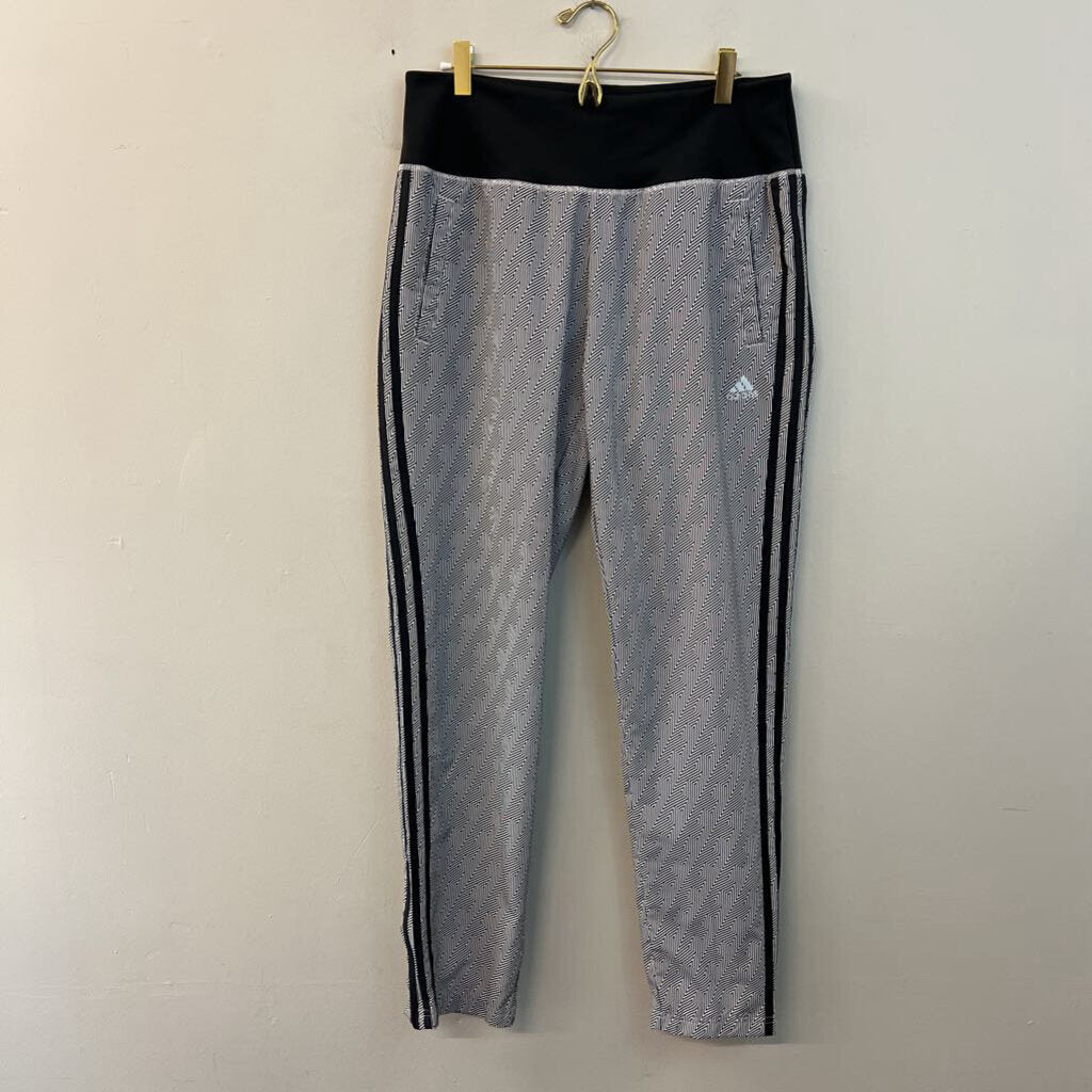 Adidas Black/ White Print Lightweight Sweat Pants Medium