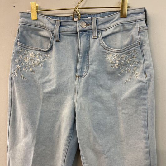 Lauren Conrad Light Wash Embroidered Pocket Straight Leg Jeans 8