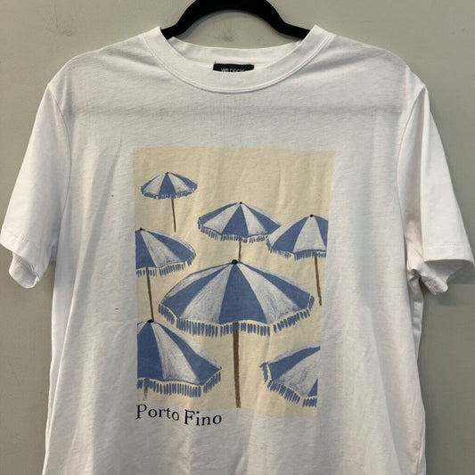 Wildfox White/ Blue Porto Fino Short Sleeve Graphic Tee Medium