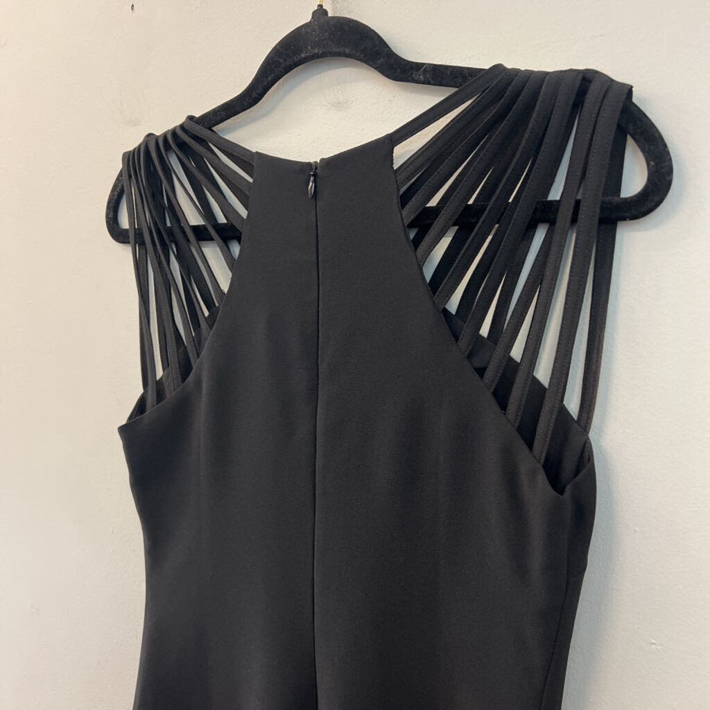Dress The Population Black Strappy Shoulder Dress Small