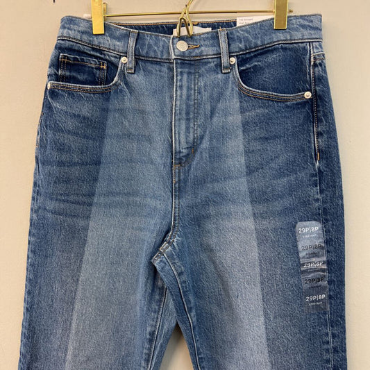 Loft Two Tone Denim The Straight High Rise Jeans 29 Petite