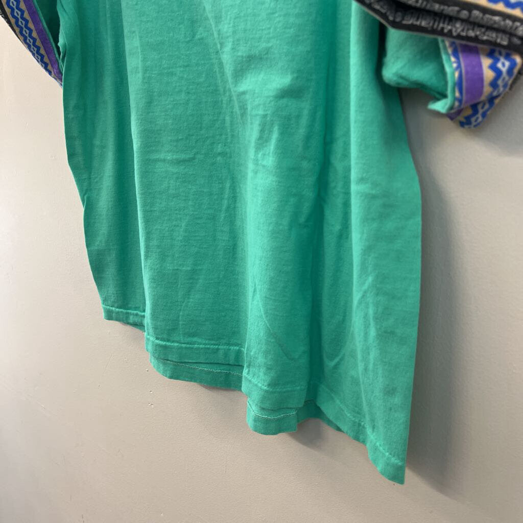 Vintage Surfers Alliance Mint Green/ Multi Retro Print Short Sleeve Graphic Tee Extra Large