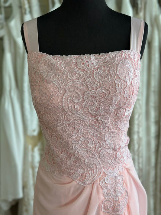 Pink Lace Top/ Jacket Long Formal Dress 12
