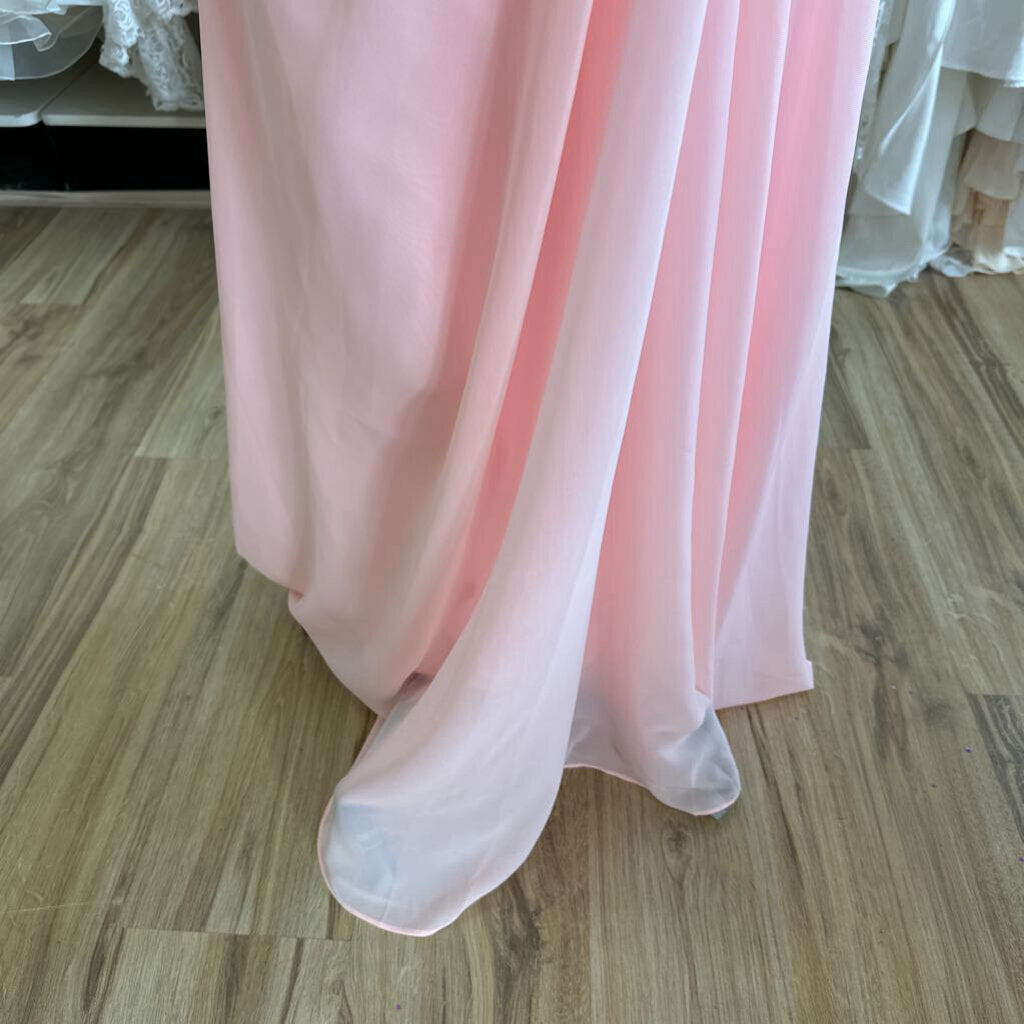 Pink Lace Top/ Jacket Long Formal Dress 12