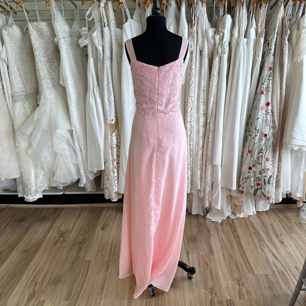 Pink Lace Top/ Jacket Long Formal Dress 12